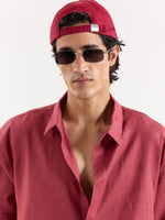 Load image into Gallery viewer, Dusty Red Linen Cropped Shirt