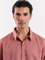 Load image into Gallery viewer, Dusty Rose Linen Cropped Shirt