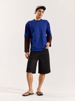 Load image into Gallery viewer, Electric Blue Loose Fit Cropped T-Shirt