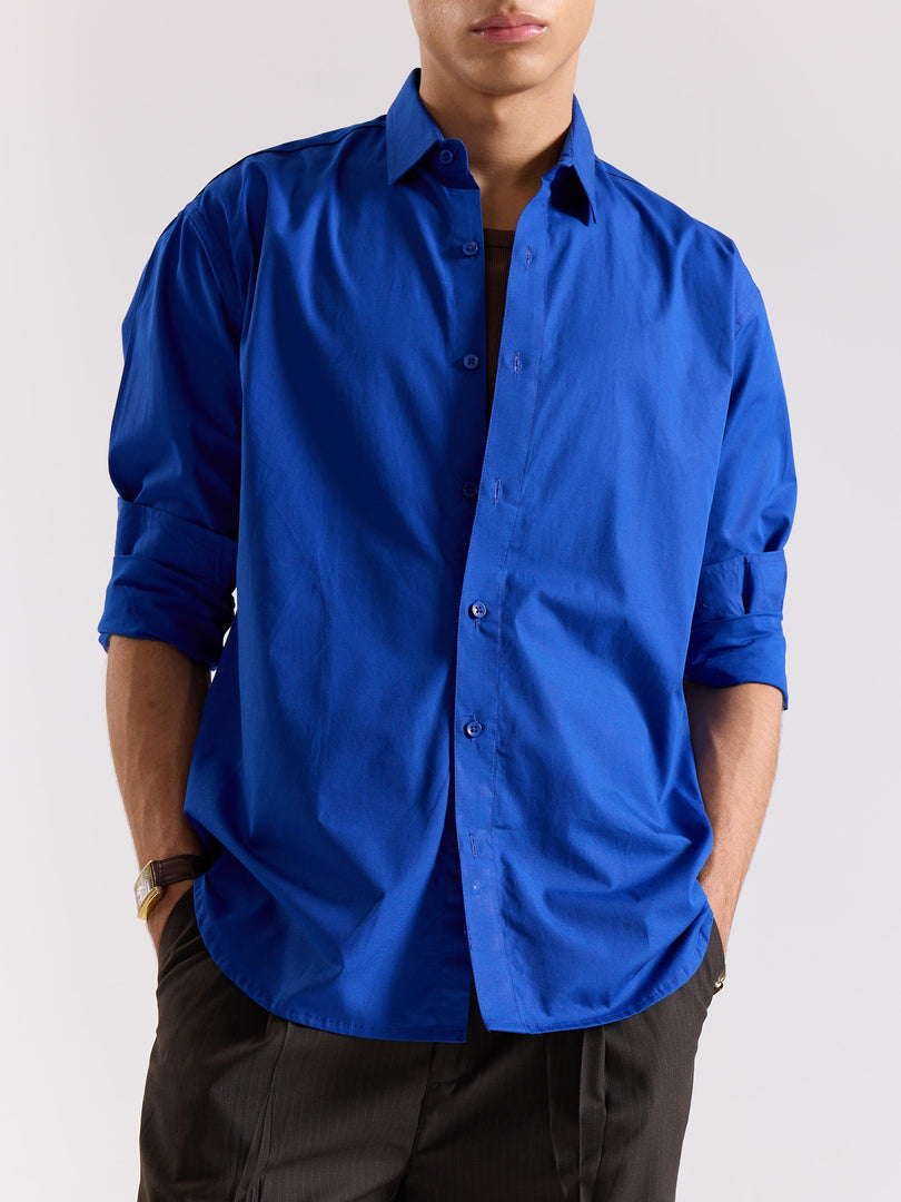 Electric Blue Poplin Shirt