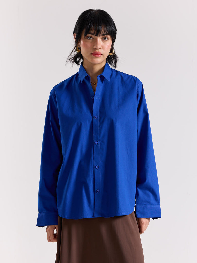 Electric Blue Poplin Shirt