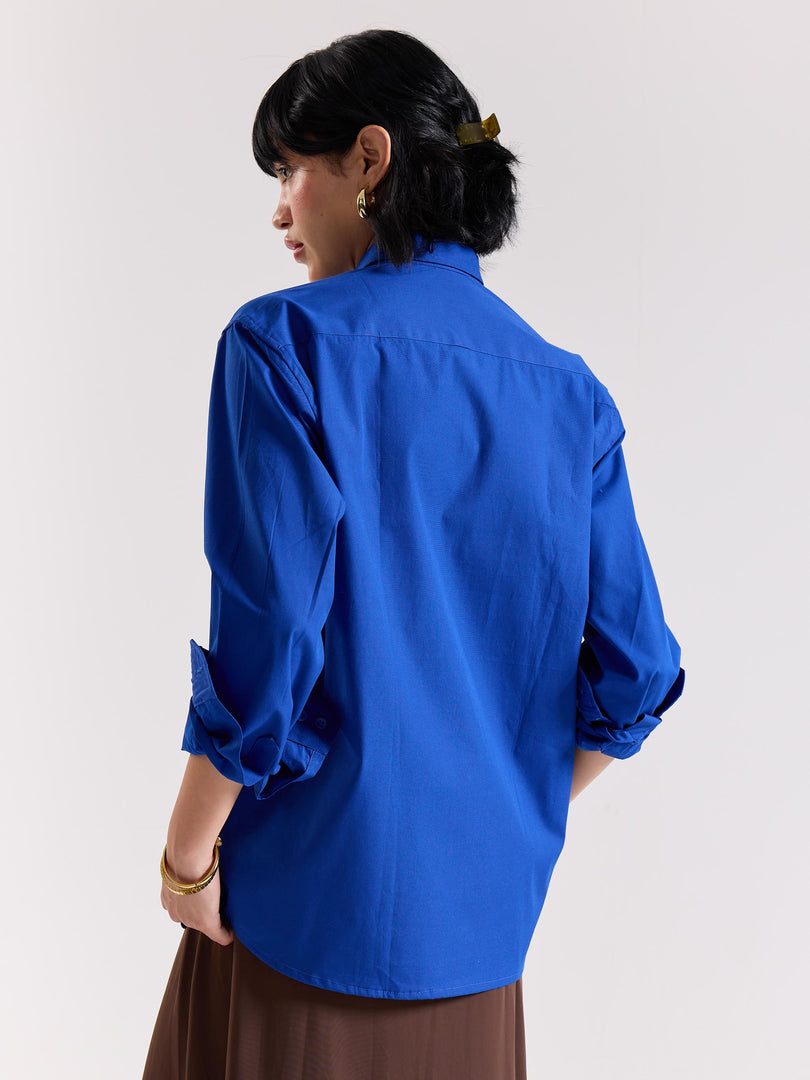 Electric Blue Poplin Shirt