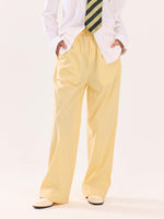 Load image into Gallery viewer, Yellow Striped Poplin Pull-on Pants

