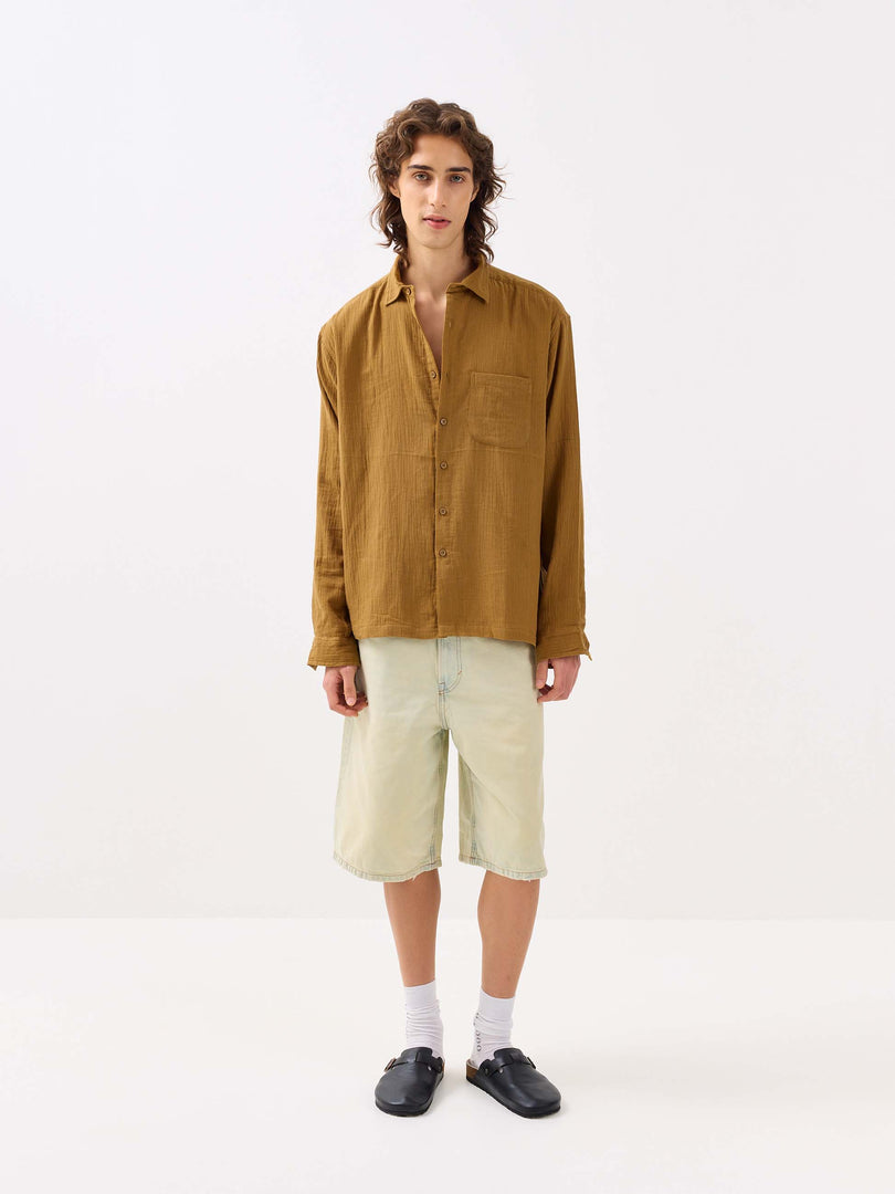 Mustard Yellow Gauze Holiday Shirt