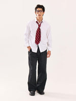 Load image into Gallery viewer, Black Pinstriped Poplin Pull-on Pants
