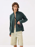 Load image into Gallery viewer, Teal Green Gauze Holiday Shirt
