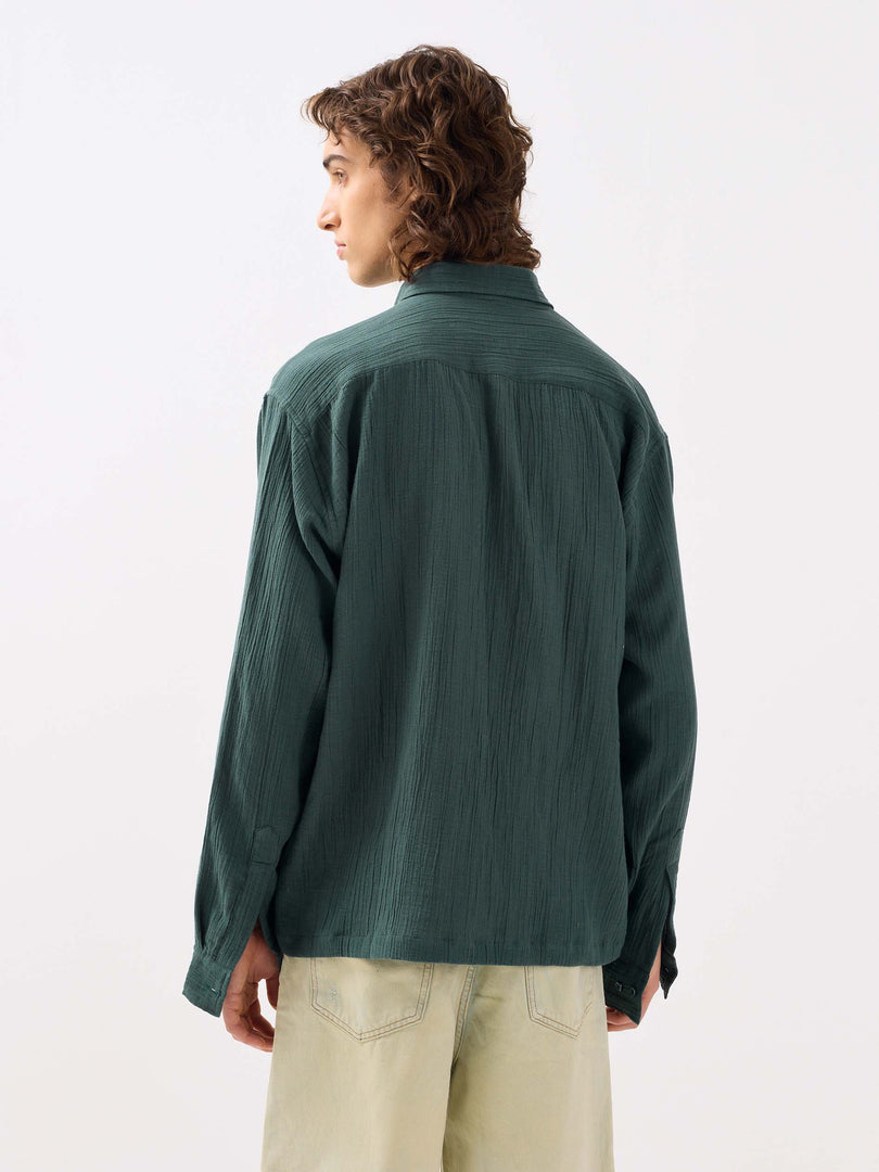 Teal Green Gauze Holiday Shirt