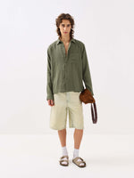 Load image into Gallery viewer, Sage Green Gauze Holiday Shirt
