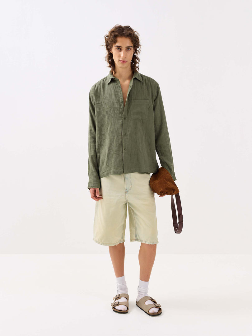 Sage Green Gauze Holiday Shirt