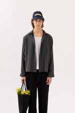 Load image into Gallery viewer, Dark Grey Gauze Holiday Shirt
