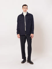 Relaxed Fit Textured Zipper Jacket