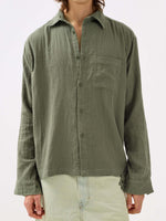 Load image into Gallery viewer, Sage Green Gauze Holiday Shirt
