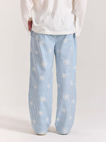 Load image into Gallery viewer, Light Blue Striped Snowflake Pull-on Pants