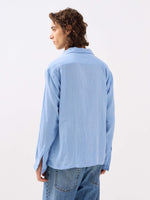 Load image into Gallery viewer, Powder Blue Gauze Holiday Shirt
