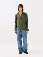 Load image into Gallery viewer, Sage Green Textured Gauze Holiday Shirt

