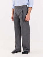 Load image into Gallery viewer, Grey Pinstriped Baggy Fit Trousers
