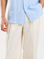 Load image into Gallery viewer, Cream Linen Baggy Fit Trousers
