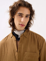 Load image into Gallery viewer, Wood Brown Gauze Holiday Shirt

