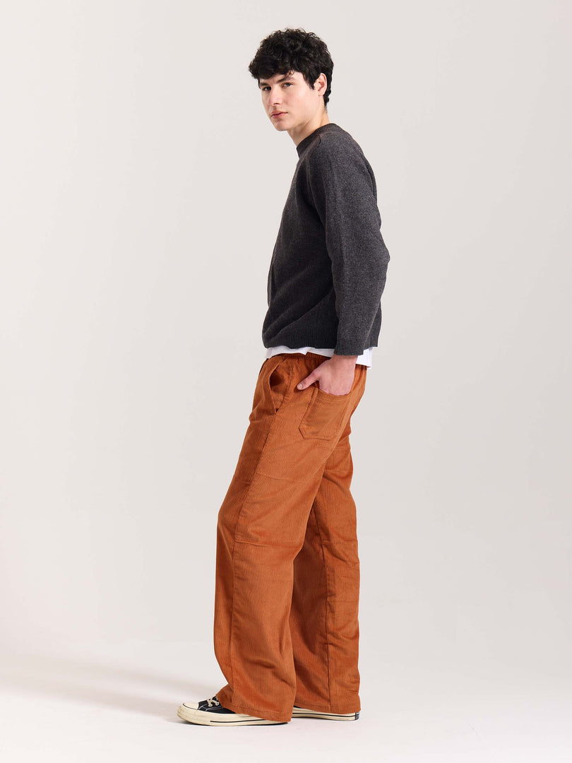 Rust Orange Corduroy Pull-on Pants