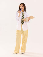 Load image into Gallery viewer, Yellow Striped Poplin Pull-on Pants
