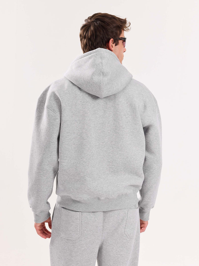 Marl Grey Cropped Zip-Up Hoodie