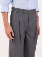 Load image into Gallery viewer, Grey Pinstriped Baggy Fit Trousers
