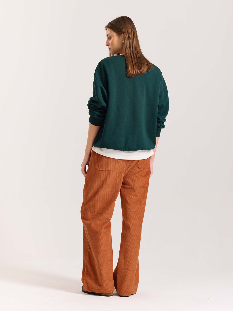 Rust Orange Corduroy Pull-on Pants