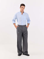 Load image into Gallery viewer, Grey Pinstriped Baggy Fit Trousers
