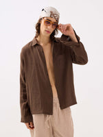 Load image into Gallery viewer, Dark Brown Gauze Holiday Shirt
