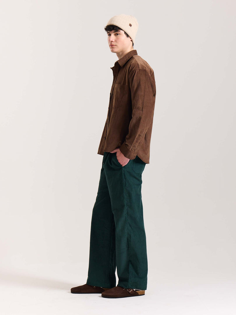 Teal Green Corduroy Pull-on Pants