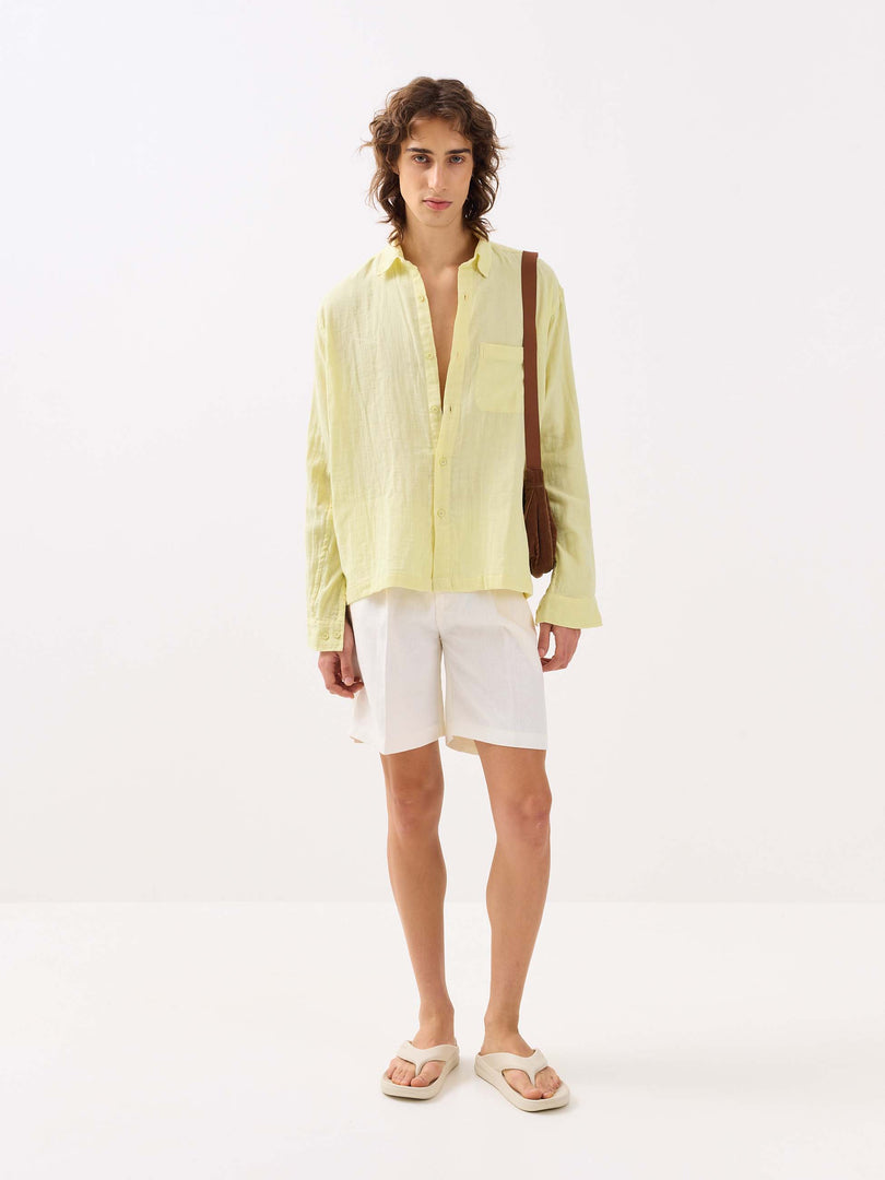 Lemon Yellow Gauze Holiday Shirt