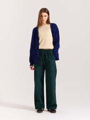 Teal Green Corduroy Pull-on Pants