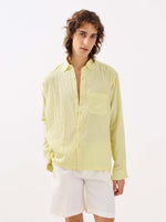 Load image into Gallery viewer, Lemon Yellow Gauze Holiday Shirt
