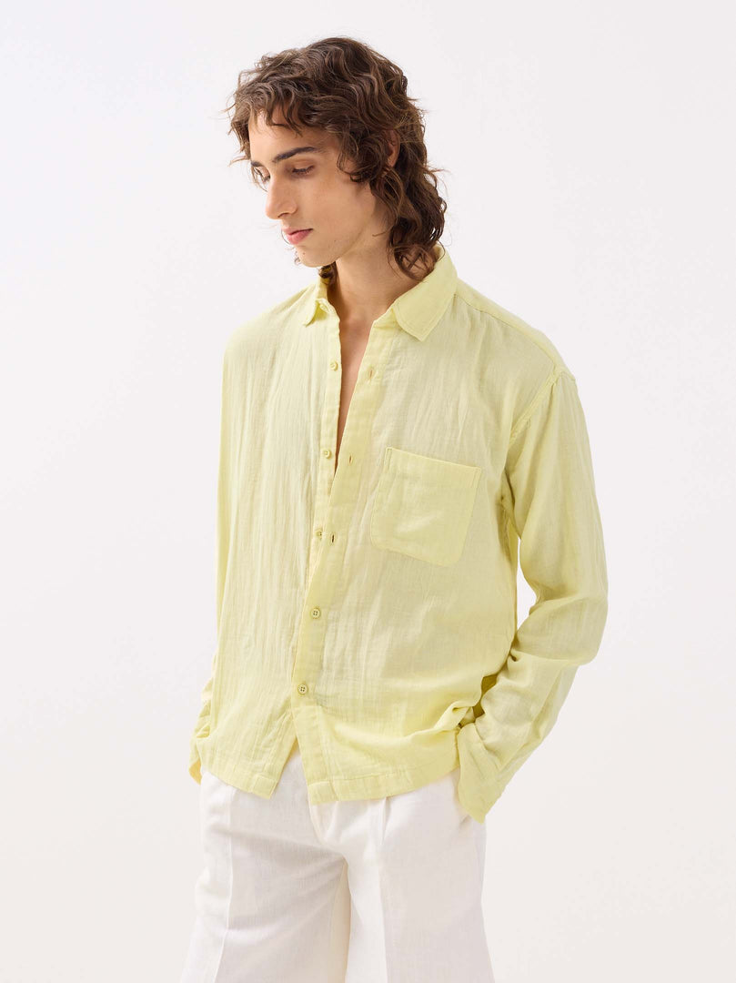 Lemon Yellow Gauze Holiday Shirt