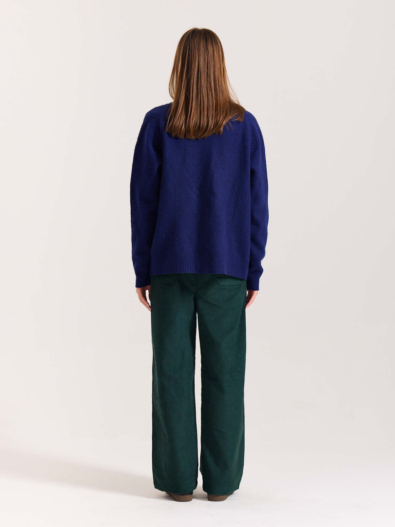 Teal Green Corduroy Pull-on Pants