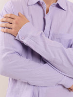 Load image into Gallery viewer, Lavender Gauze Holiday Shirt
