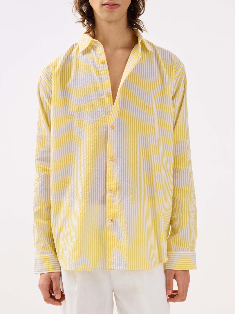 Yellow Striped Seersucker Shirt ( Pre-Order )