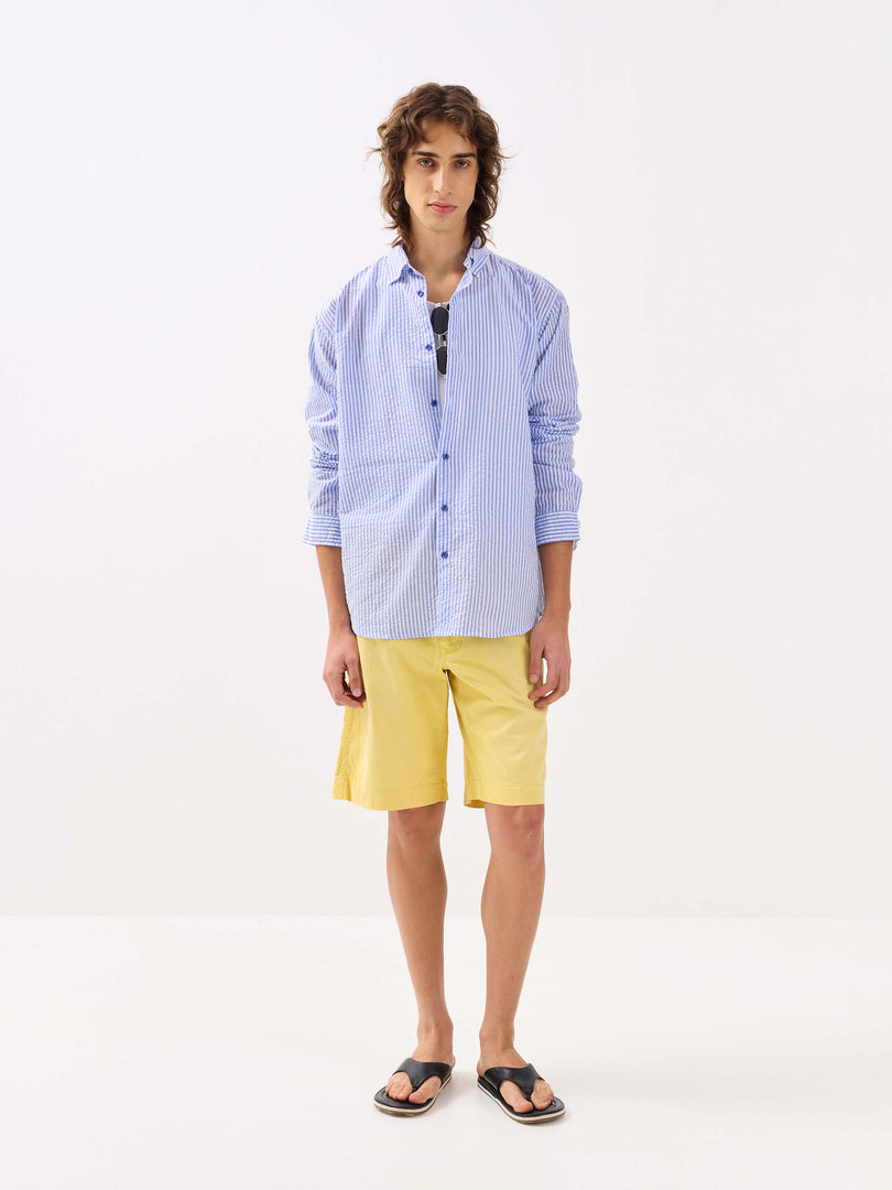 Blue Striped Seersucker Shirt