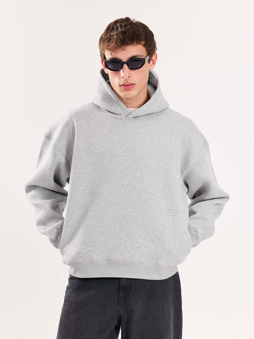 Marl Grey Cropped Fit Hoodie ( Pre-Order )