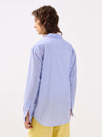 Load image into Gallery viewer, Blue Striped Seersucker Shirt
