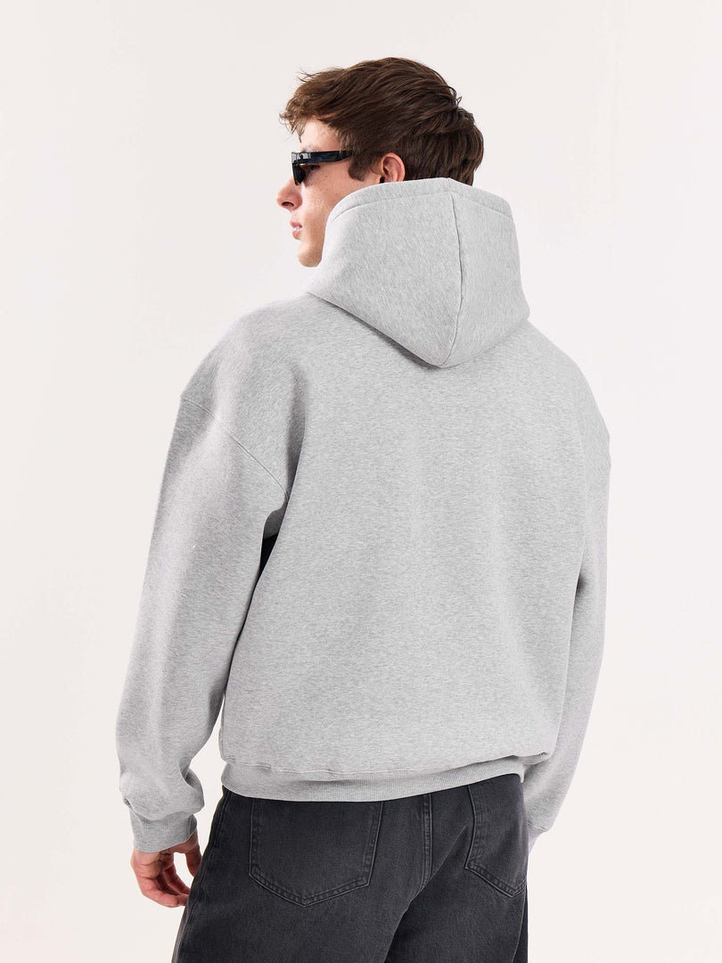 Marl Grey Cropped Fit Hoodie ( Pre-Order )