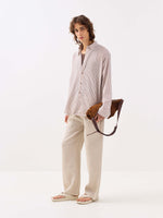 Load image into Gallery viewer, Brown Striped Seersucker Shirt
