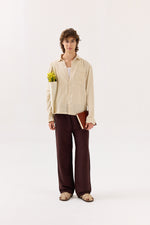 Load image into Gallery viewer, Light Beige Gauze Holiday Shirt
