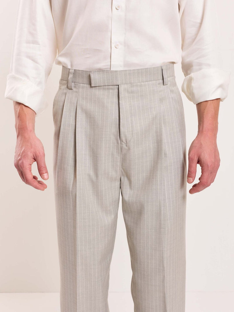 Light Grey Pinstriped Tailored Trousers