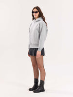 Load image into Gallery viewer, Marl Grey Cropped Fit Hoodie ( Pre-Order )