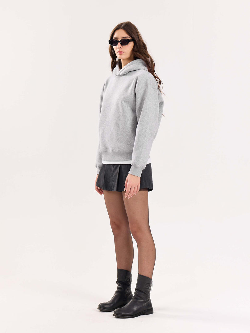 Marl Grey Cropped Fit Hoodie ( Pre-Order )