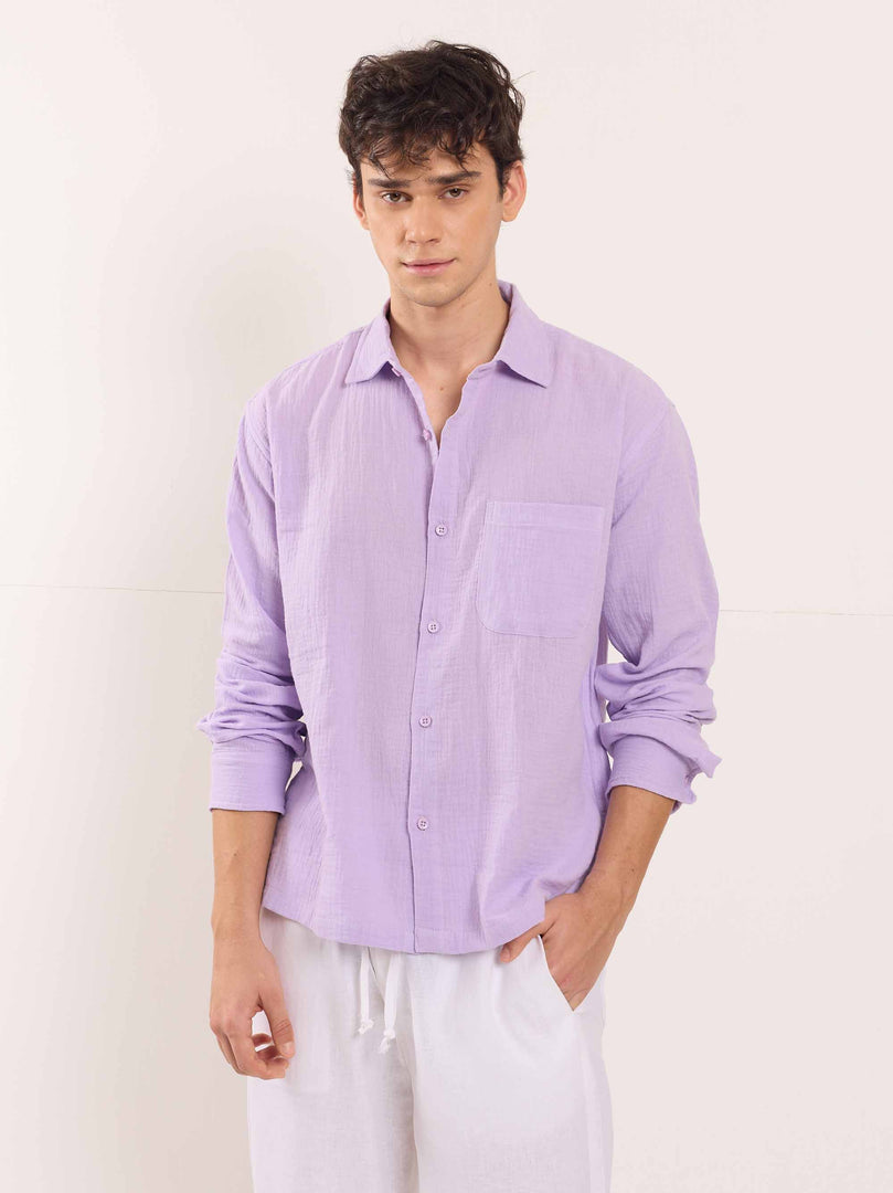 Lavender Gauze Holiday Shirt