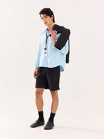 Load image into Gallery viewer, Sky Blue Oversized Cropped Shirt (Pre-Order)
