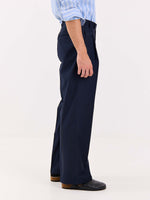 Load image into Gallery viewer, Dark Blue Pinstriped Baggy Fit Trousers
