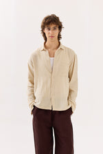 Load image into Gallery viewer, Light Beige Gauze Holiday Shirt
